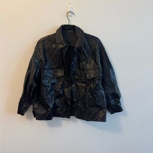 Pixie Marker OS Black Leather Jacket